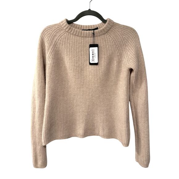 NWT! Jenni Kayne XS Iconic 100% CASHMERE Fisherman Sweater $425 Oatmeal Neutral - Picture 3 of 14
